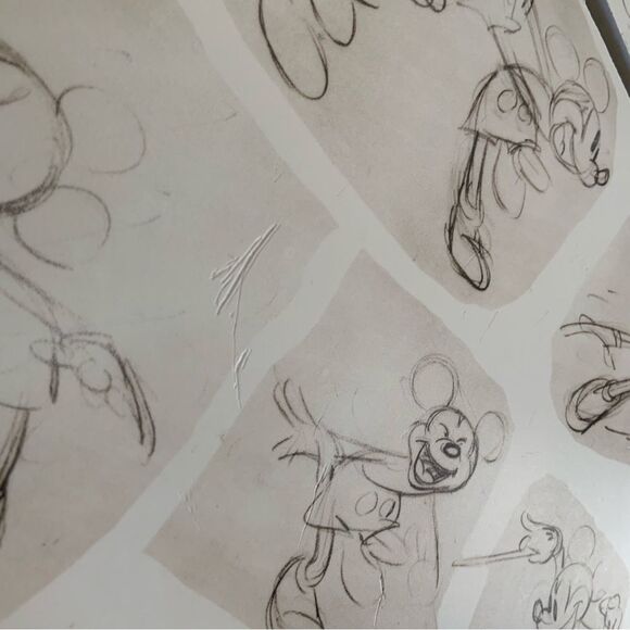 Set of 4 Disney white and black Mickey Mouse Cartoon Drawing prints - Picture 6 of 14